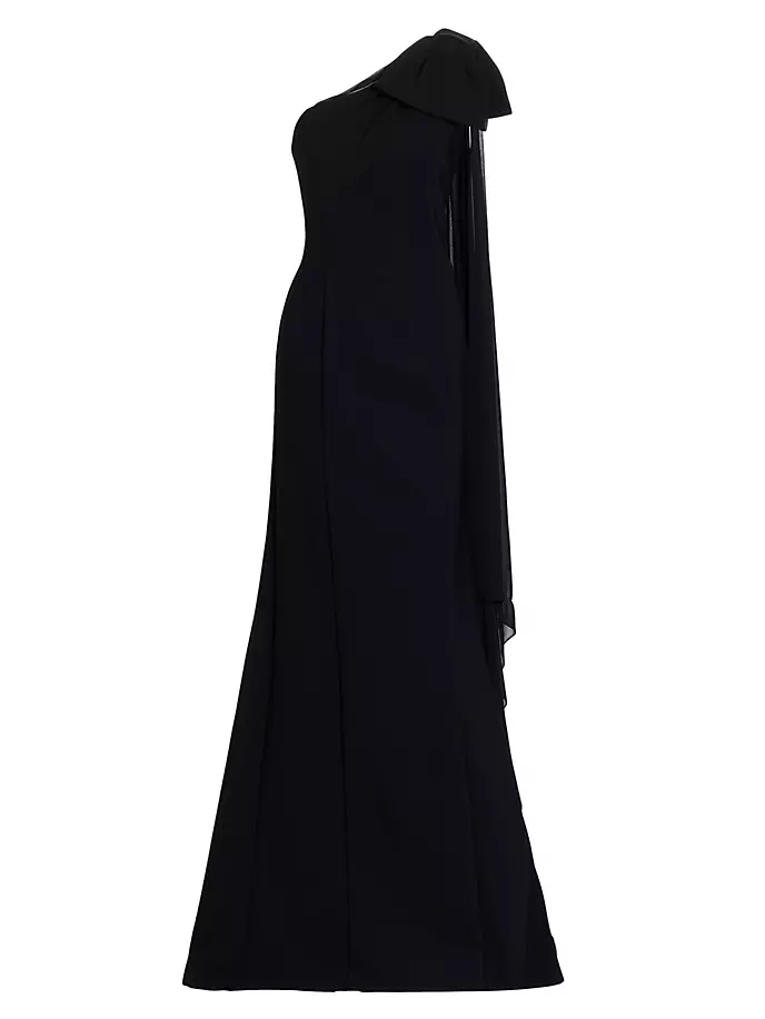 Платье-кейп на одно плечо Teri Jon By Rickie Freeman, черный коктейльное платье с цветочной вышивкой teri jon by rickie freeman черный