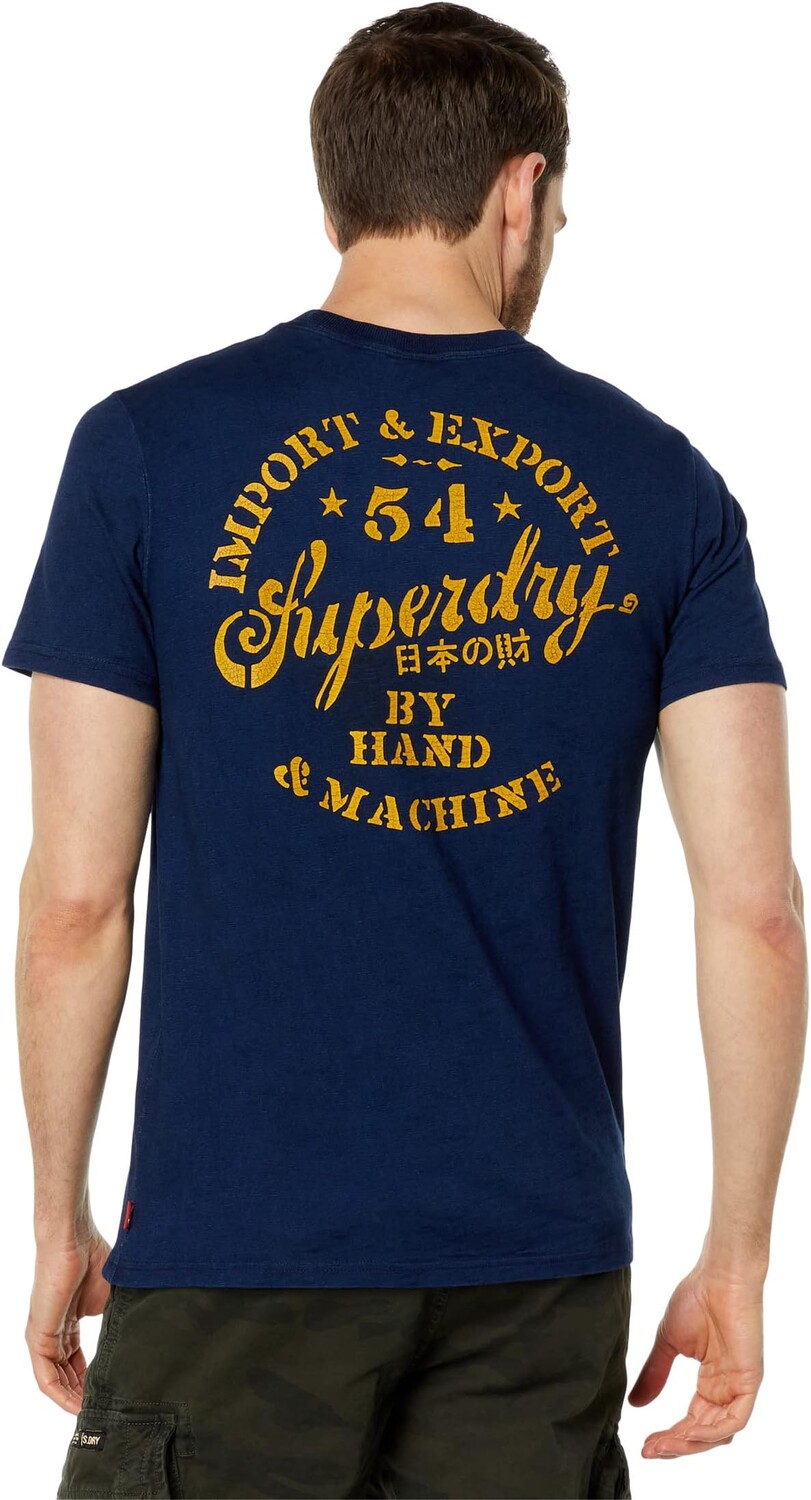 

Винтажная футболка с надписью на стене Superdry, цвет Hypo Indigo Wash Slub