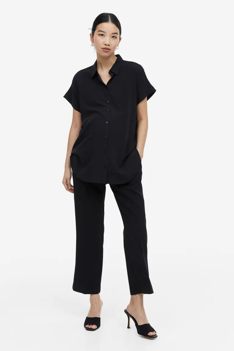 

Блуза с поясом H&M, черный