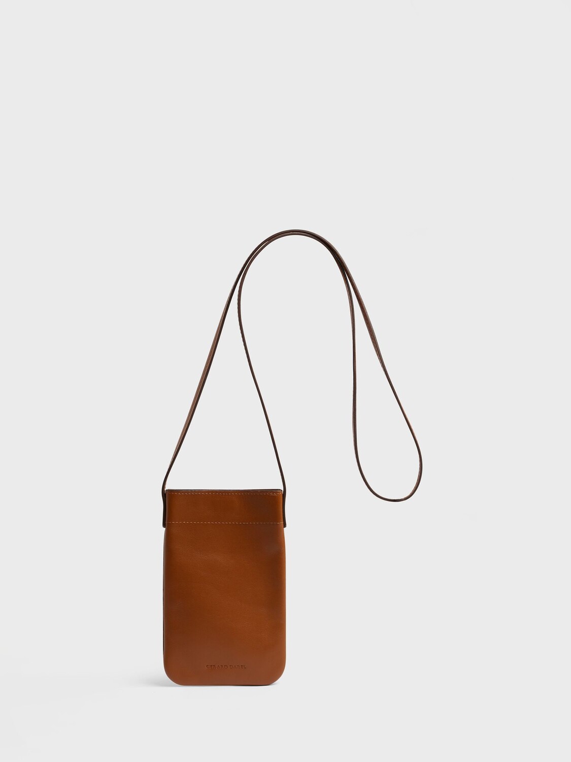 

Маленькая сумка Gerard Darel Ladyphone из гладкой кожи, коньячный