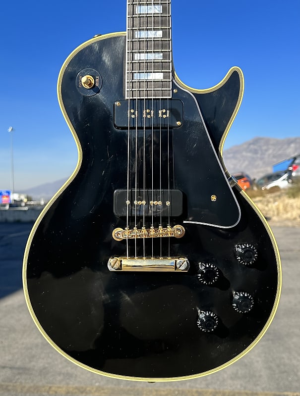 цена Электрогитара Gibson Custom Shop Les Paul 1954 Staple Pickup Ebony VOS New Unplayed Auth Dlr 9lb5oz #384