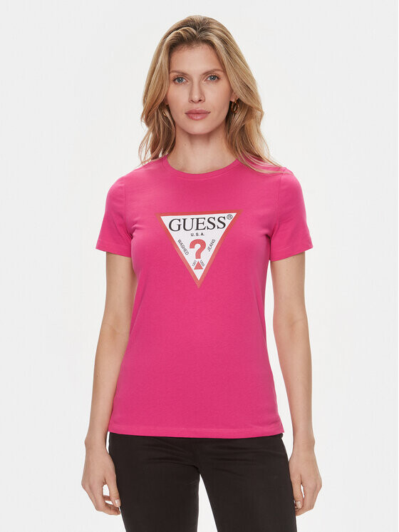 

Футболка узкого кроя Guess, розовый