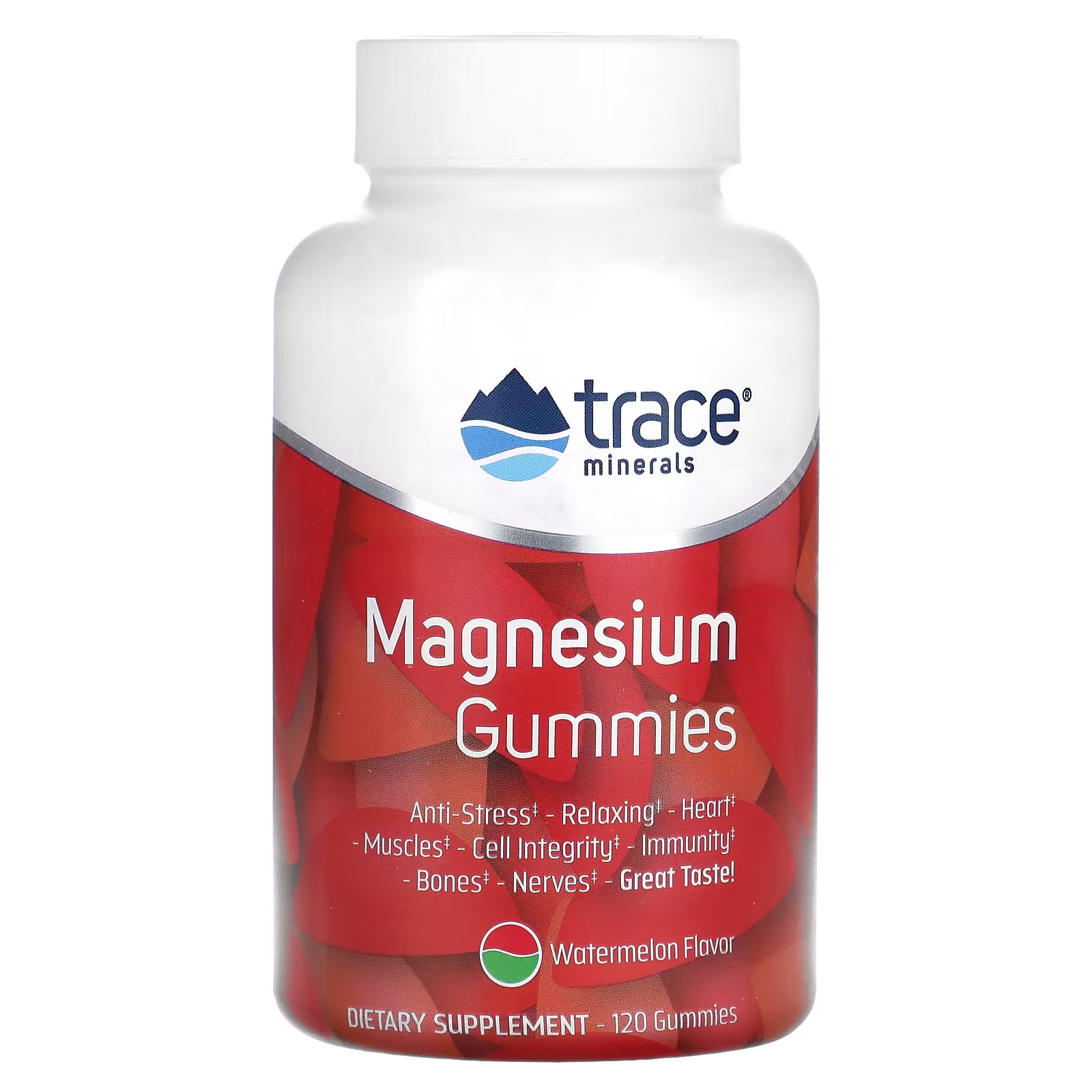 Конфеты жевательные Trace Minerals Magnesium Gummies Watermelon, 120 штук