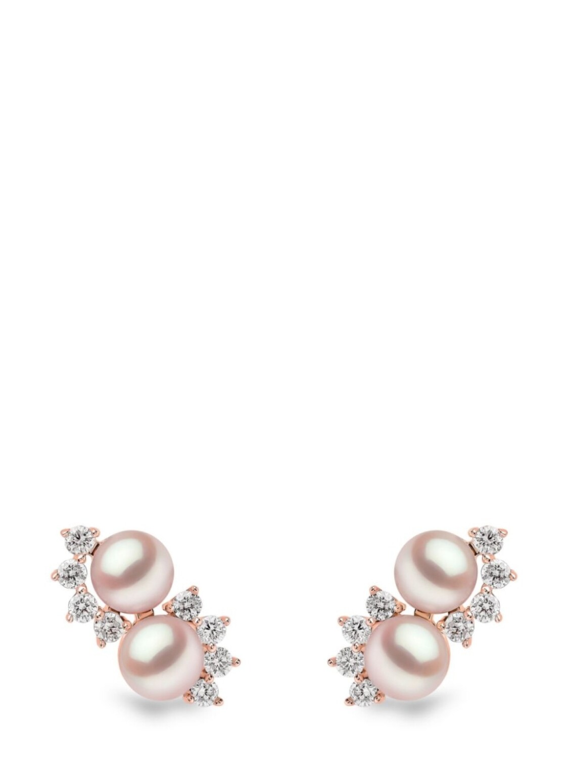 

Серьги Sleek из розового золота с жемчугом и бриллиантами Yoko London