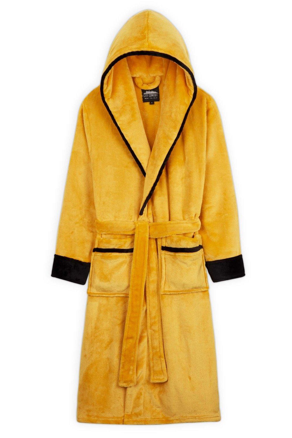цена Пышный халат с капюшоном CityComfort, желтый