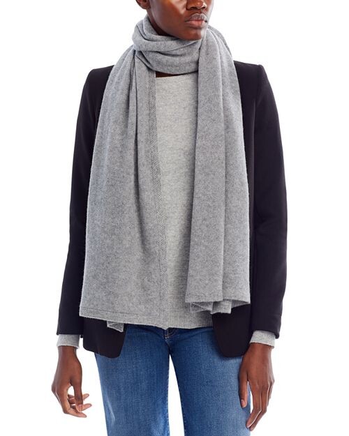 

Большой вязаный шарф C by Bloomingdale's Cashmere, цвет Gray
