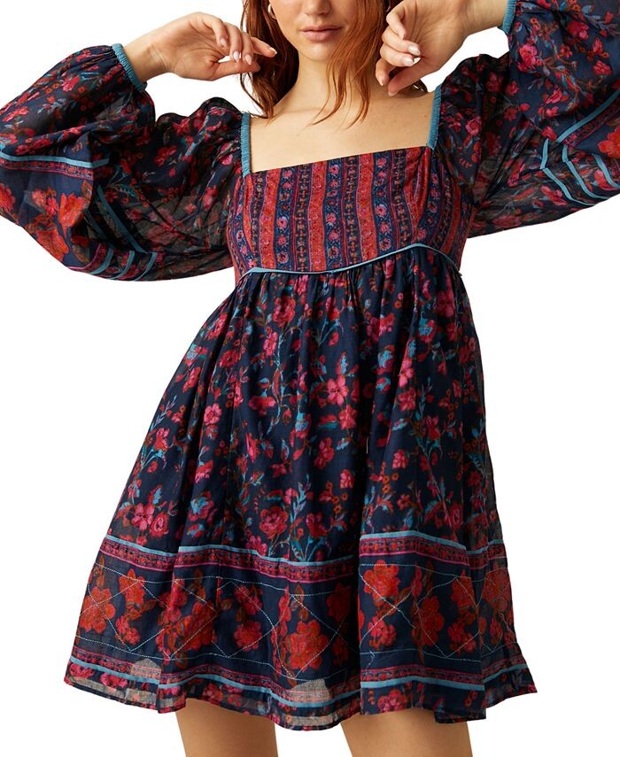 

Женское мини-платье Endless Afternoon Free People, синий