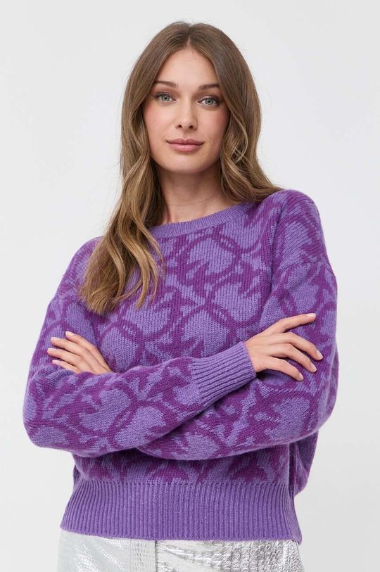 Свитер из смесовой шерсти Pinko, фиолетовый pinko свитер