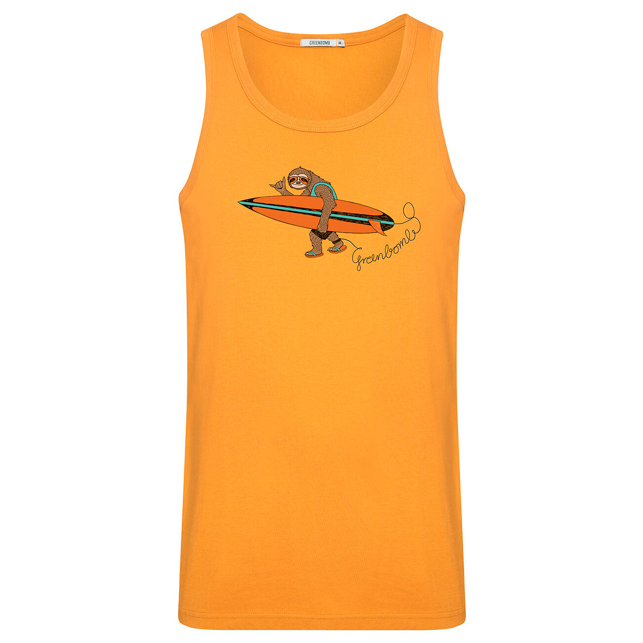 

Майка Greenbomb Animal Sloth Surf Airy Tanktops, цвет Ochre
