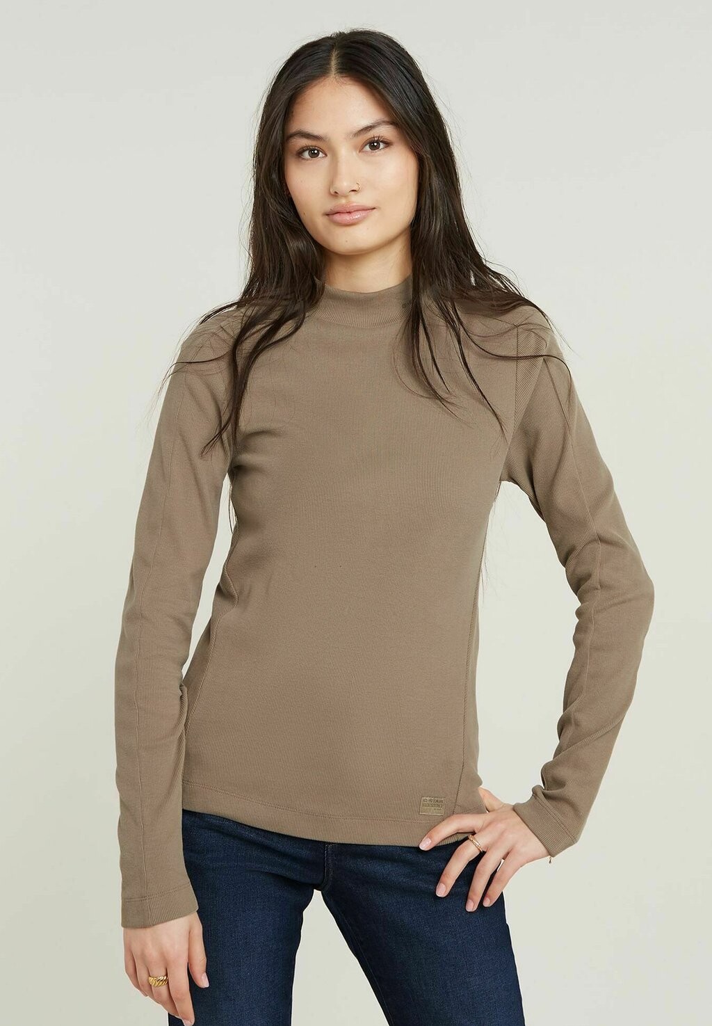 

Топ с длинными рукавами SLIM LONG SLEEVE G-STAR, бежевый