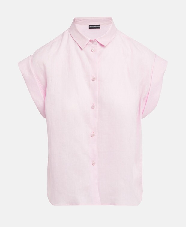 

Льняная блузка Emporio Armani, розовый