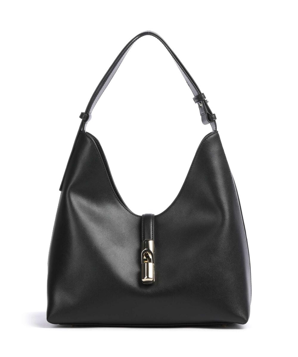 

Сумка-Ведро goccia m из мелкозернистой телячьей кожи. Furla, черный
