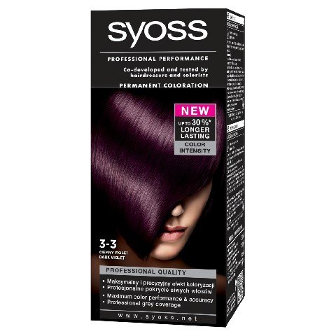 Краска для волос, 3-3 Темно-фиолетовый Syoss, Color косметика для мамы syoss крем краска для волос color 3 3 темный фиолетовый