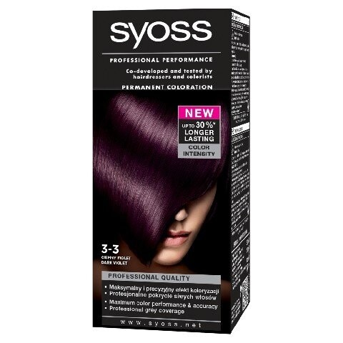 

Краска для волос, 3-3 Темно-фиолетовый Syoss, Color