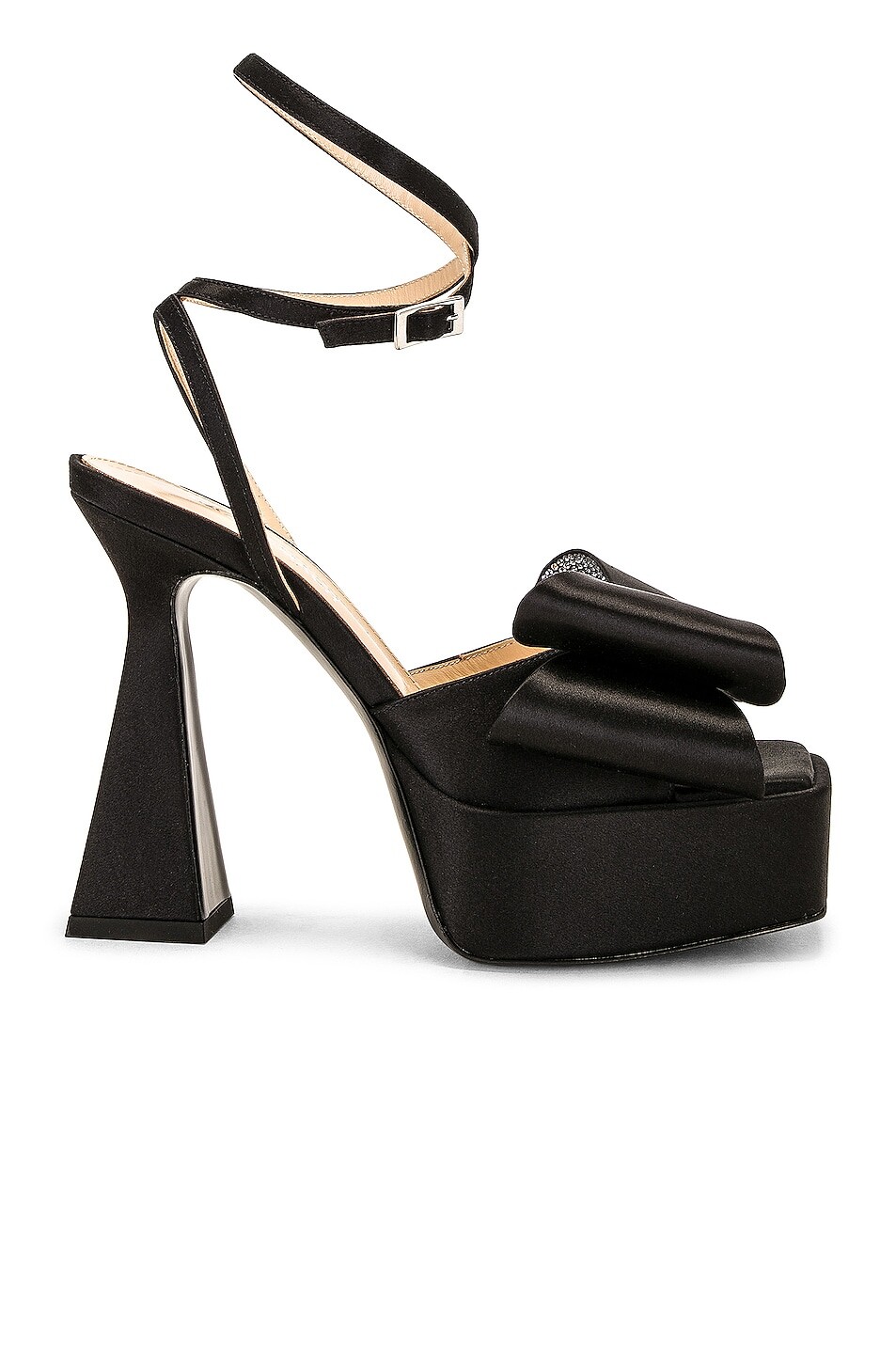 

Сандалии Mach & Mach Le Cadeau Satin Square Toe Platform, черный