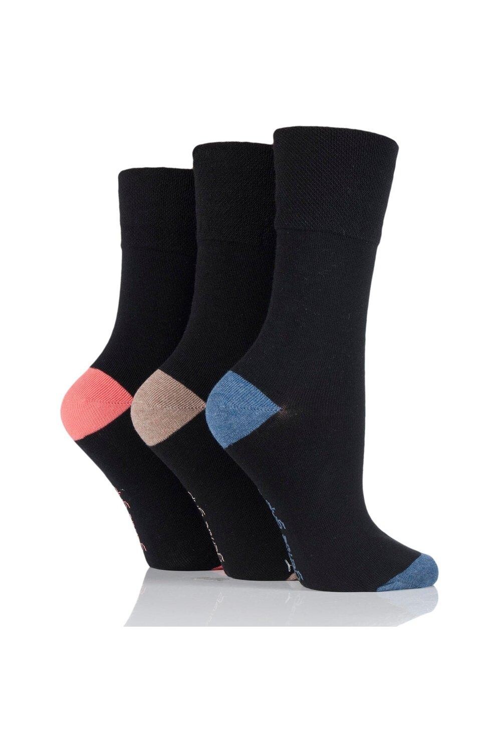 

3 пары контрастных носков на пятке и носке SOCKSHOP Gentle Grip, синий