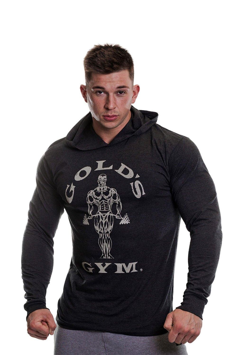 

Футболка с капюшоном и длинными рукавами с принтом Muscle Joe Gold's Gym, черный