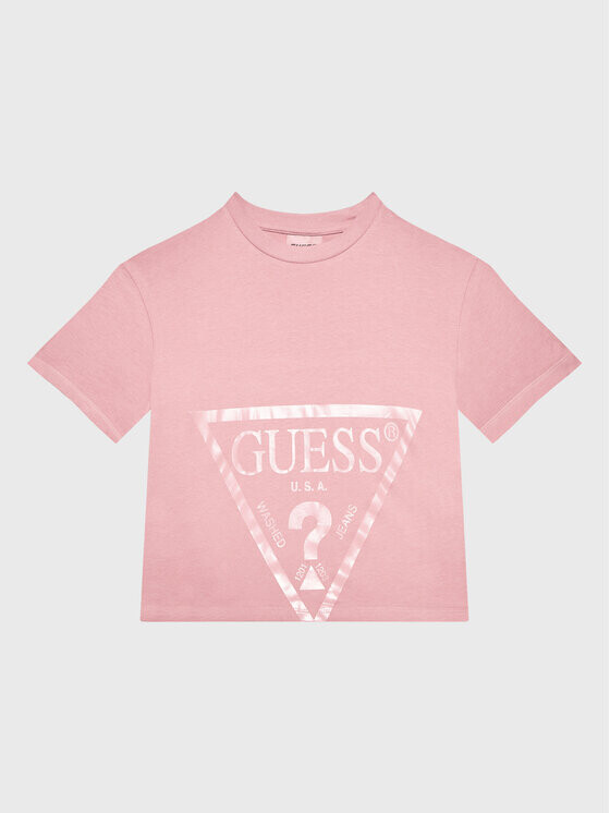 

Укороченная футболка Guess, розовый