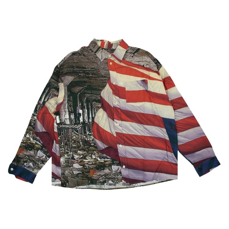 

Рубашка Pyer Moss American Flag 'Red/Multicolor', разноцветный