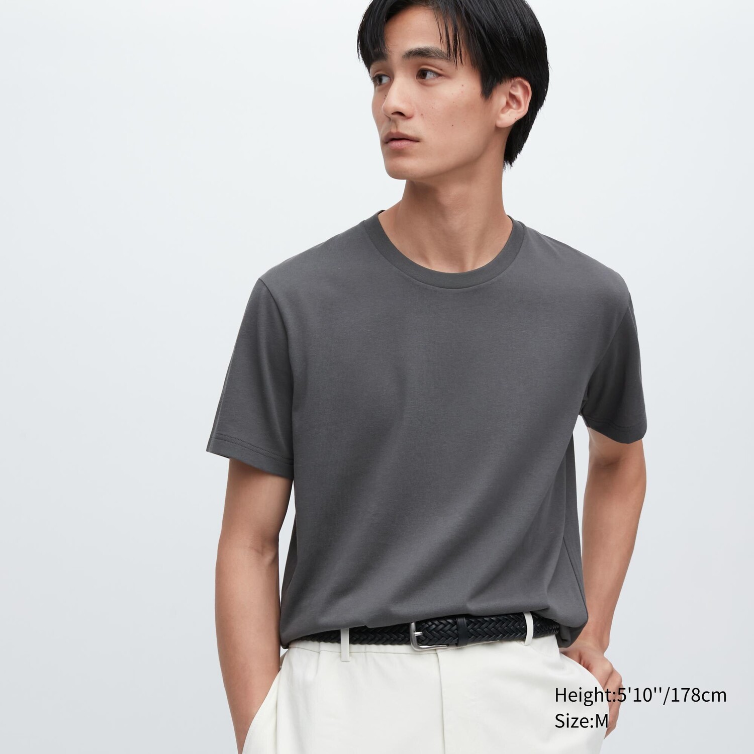 

Футболка dry color с круглым вырезом и короткими рукавами UNIQLO, серый