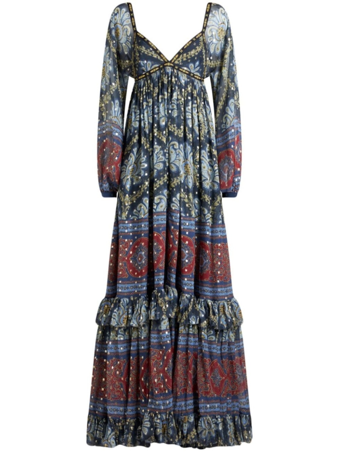

ETRO платье макси с принтом пейсли, синий