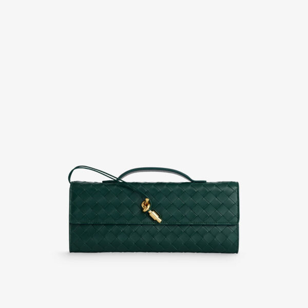 

Кожаная сумка-клатч Andiamo Bottega Veneta, зеленый