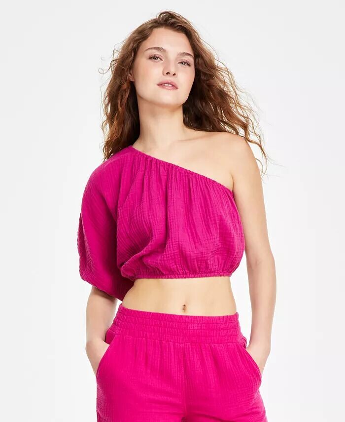 

Женский укороченный топ на одно плечо DKNY Jeans, фиолетовый