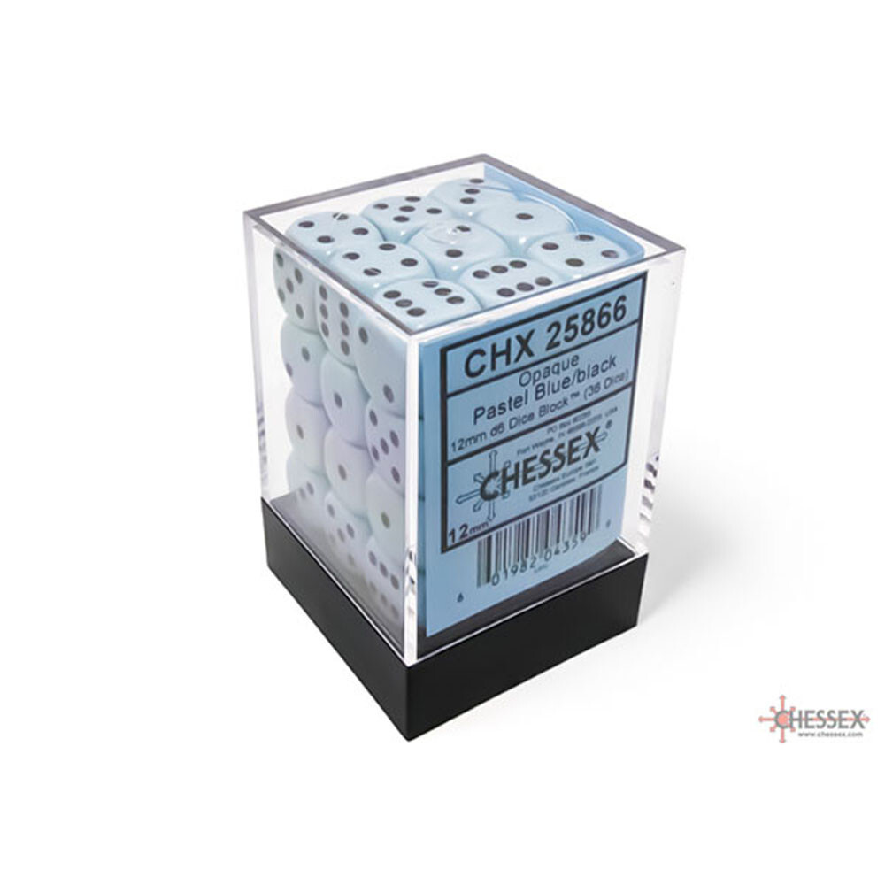 

Аксессуары Chessex Chessex 12mm d6 Dice Set: Opaque - Pastel Blue/Black (36)