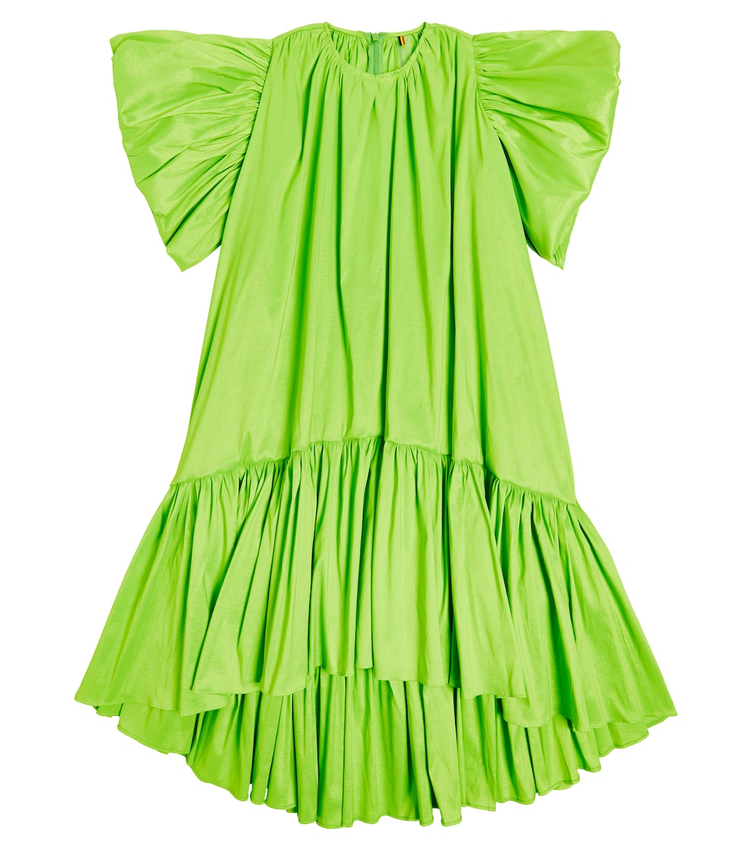 Платье из тафты с оборками Caroline Bosmans, зеленый топ из тафты caroline bosmans розовый