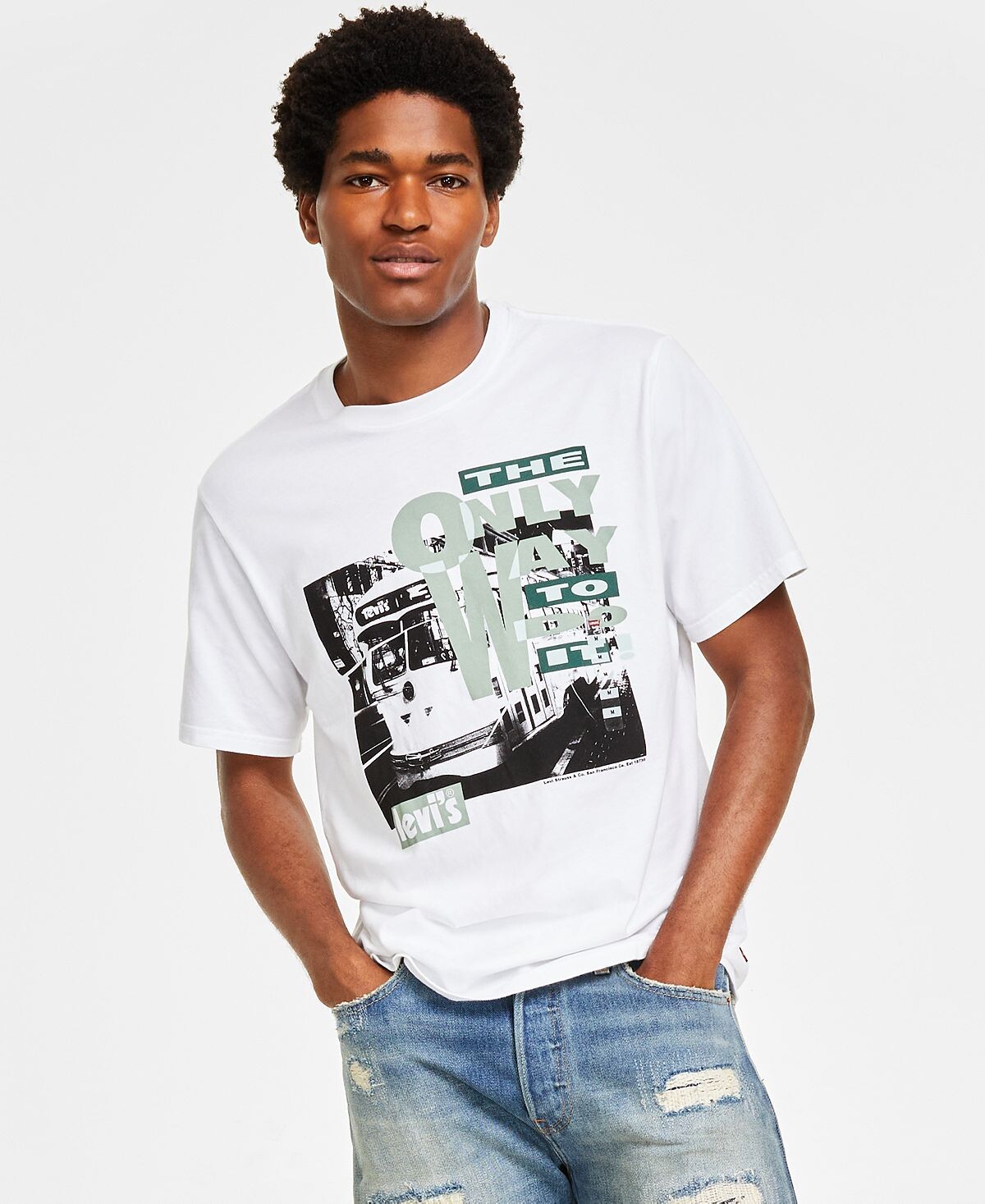 

Мужская футболка свободного кроя с рисунком Levi's
