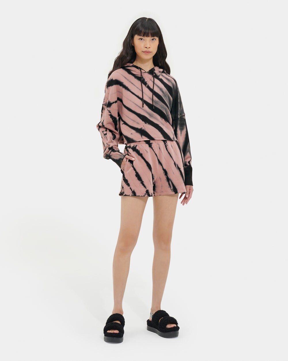 

Толстовка Keira Cropped Hoodie Tie Dye UGG, розовый