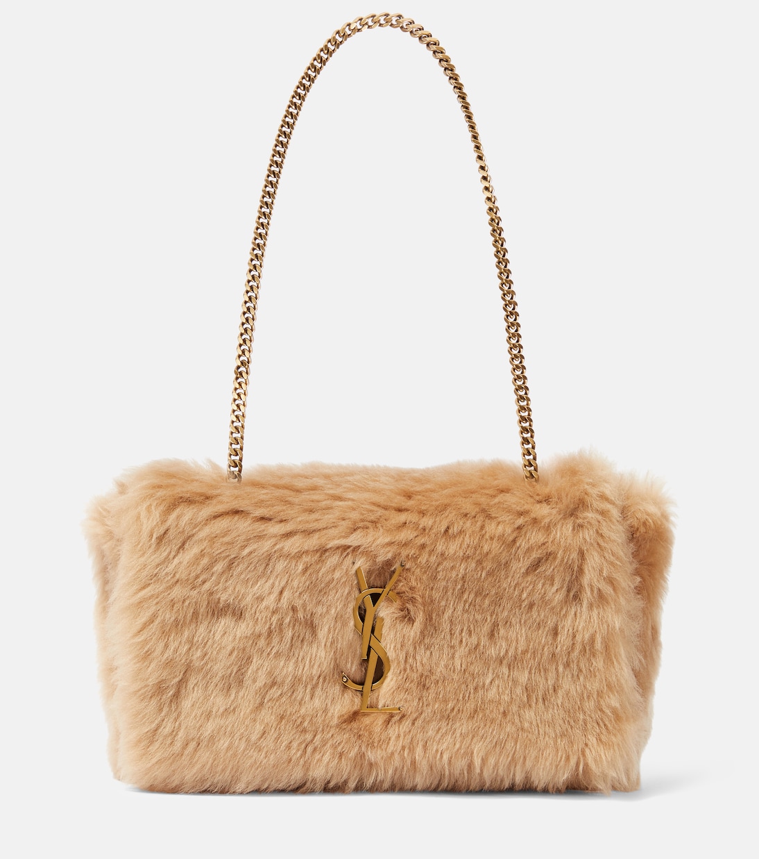 Маленькая сумка через плечо kate из овчины Saint Laurent, коричневый