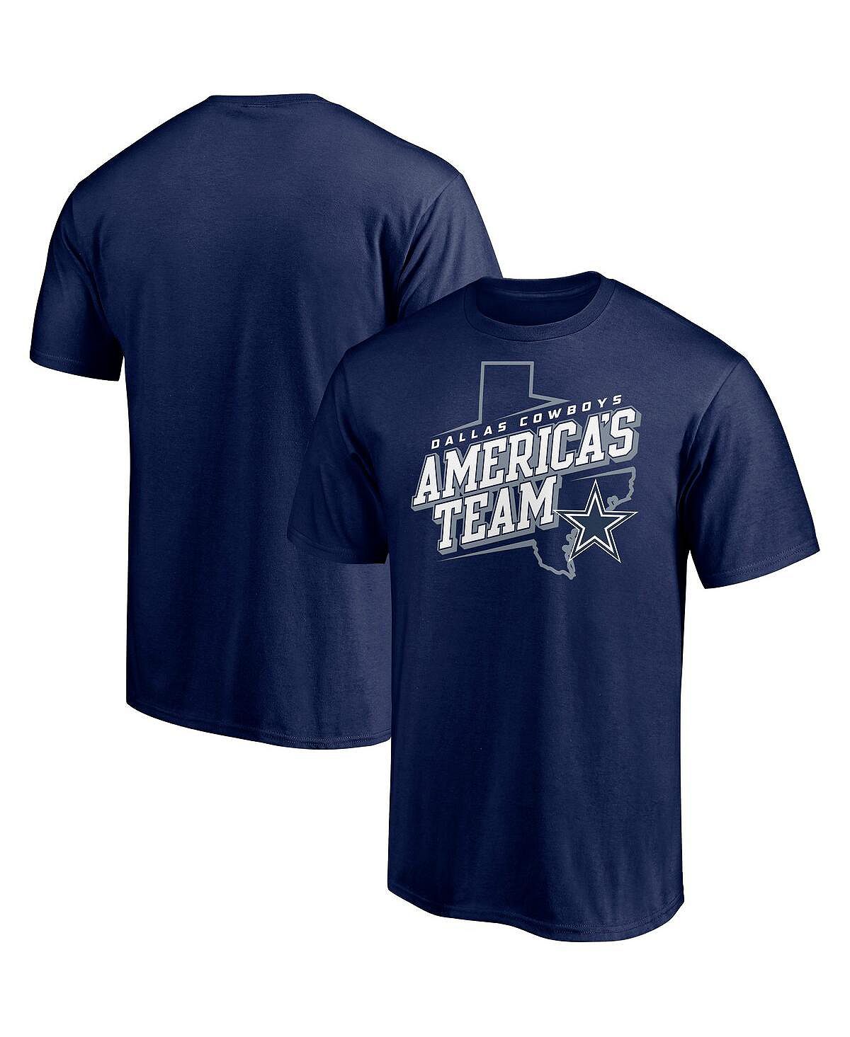 Мужская темно-синяя футболка Dallas Cowboys Hometown Collection State Shape Majestic