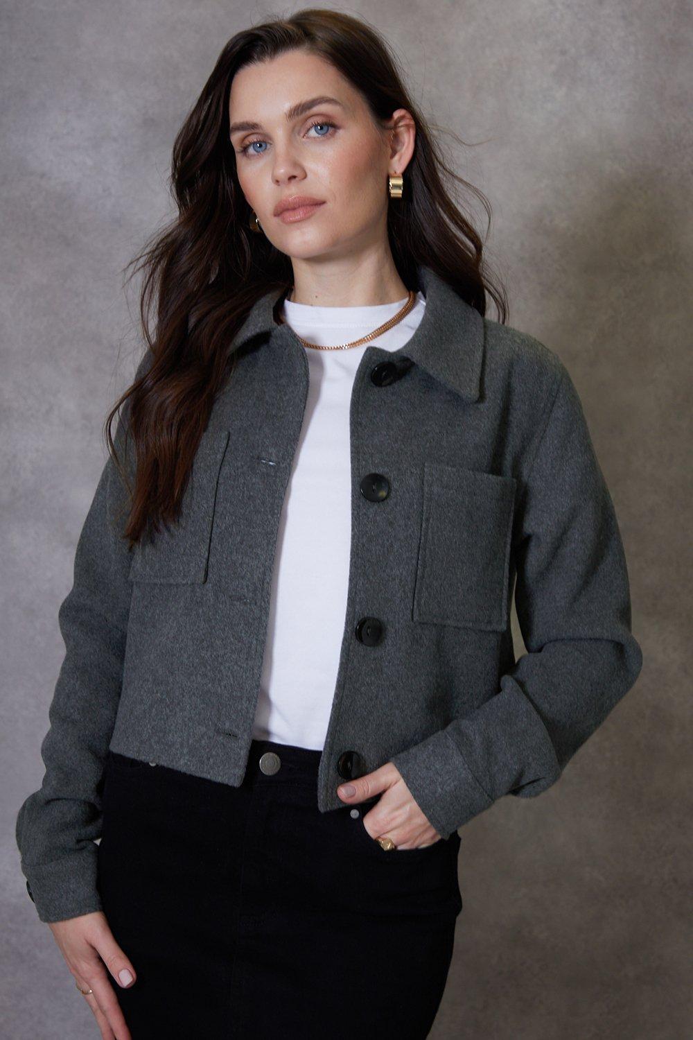 Укороченная куртка 'Galata' с начесом Threadbare, серый manesol boutique galata