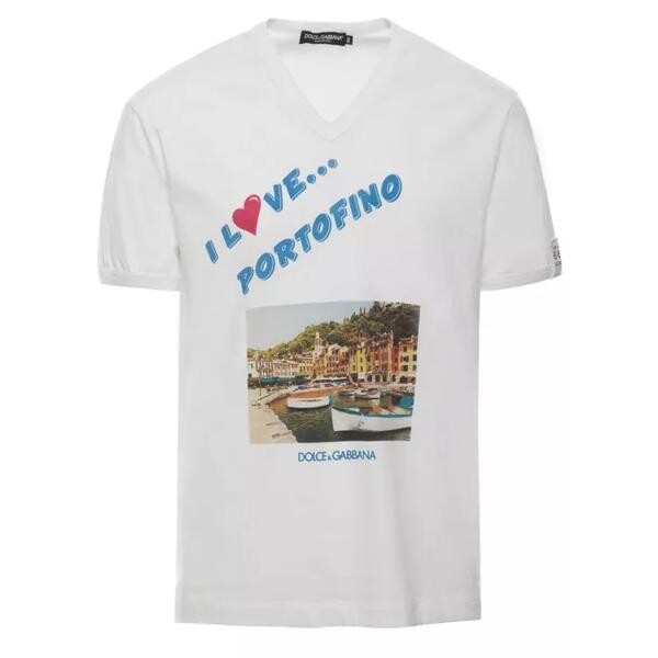 

Футболка t-shirt with 'i love portofino' print in cot Dolce&Gabbana, белый