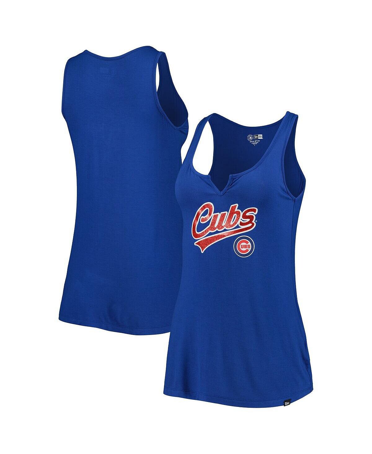 

Женская майка Royal Chicago Cubs с вырезом и вырезом New Era