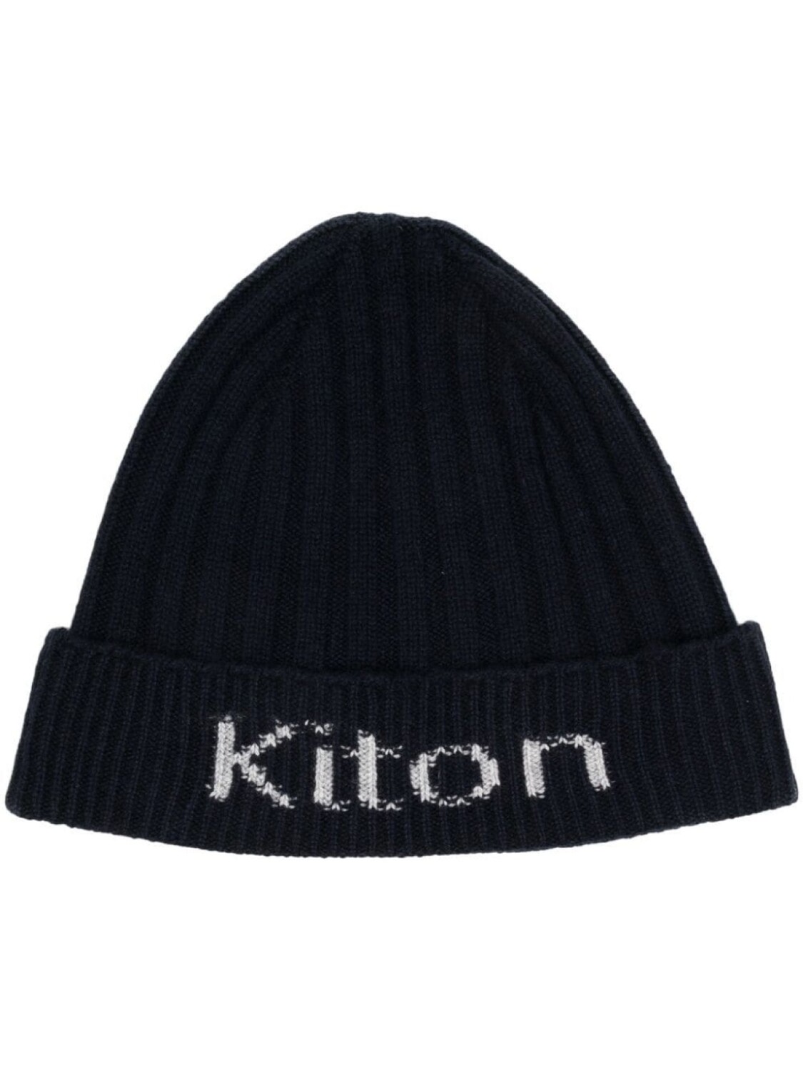 

Kiton шапка бини в рубчик с логотипом, синий