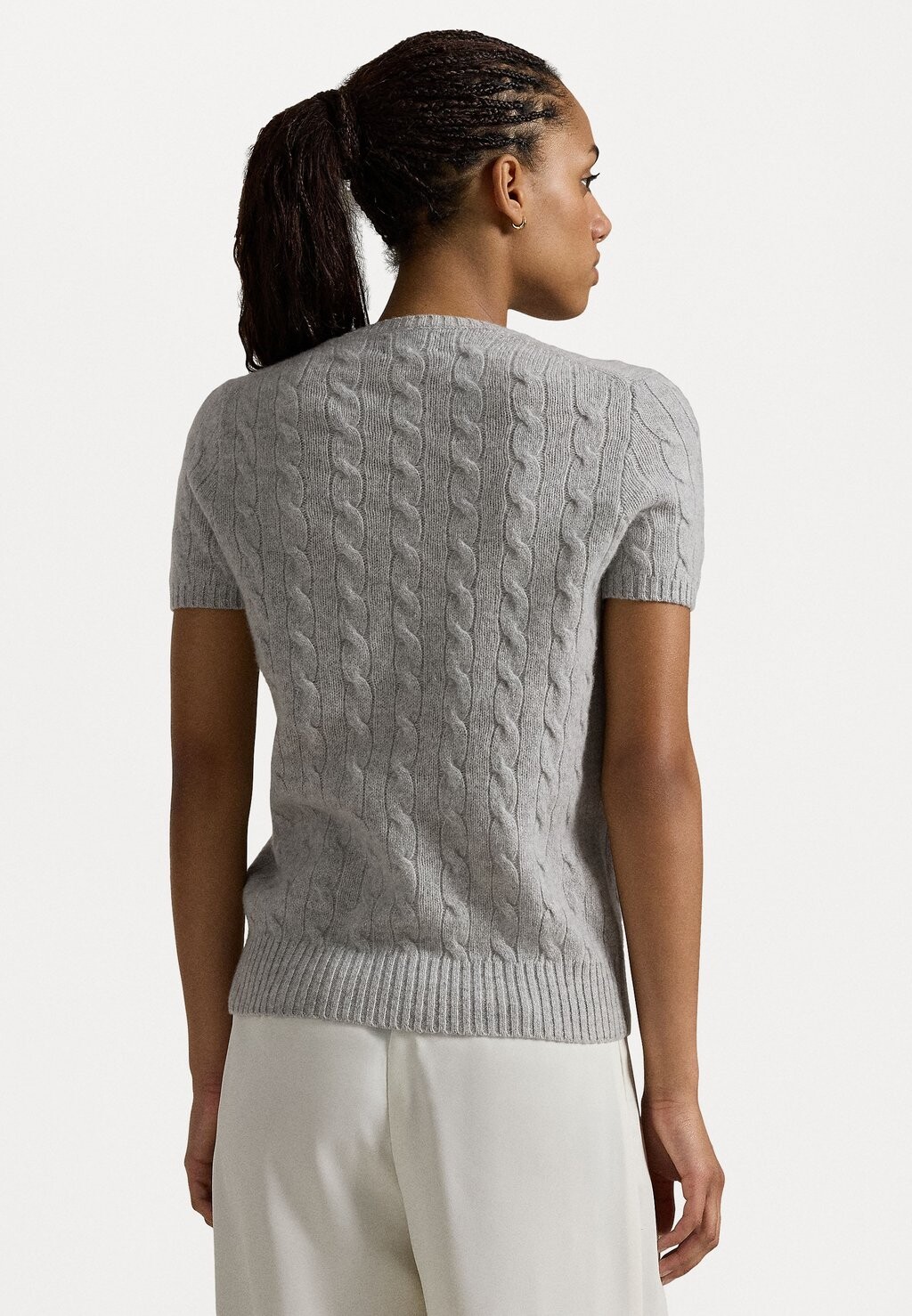

Базовая футболка CABLE WOOL CASHMERE SHORT SLEEVE JUMPER Ralph Lauren, темно-синий