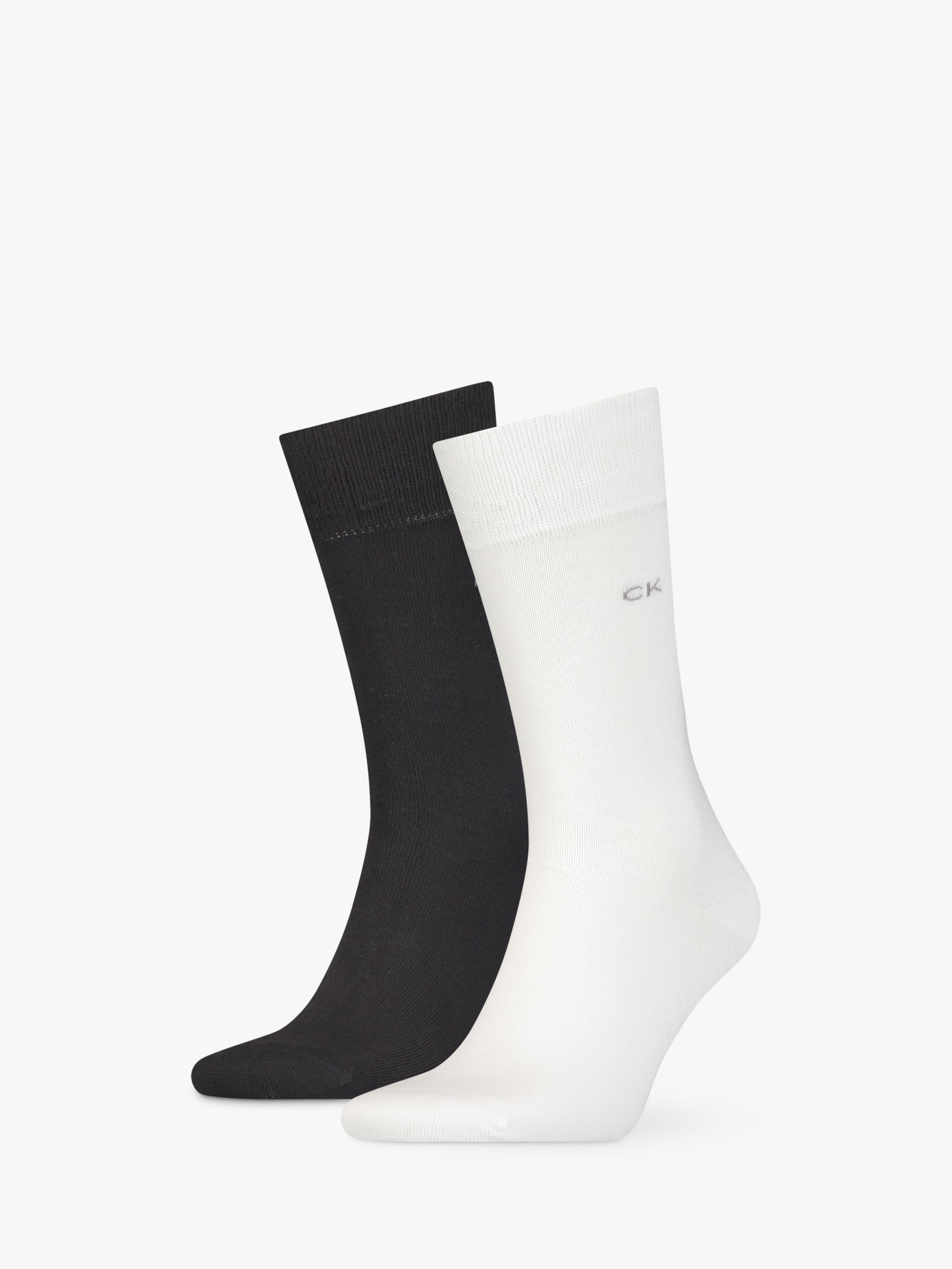 Плоские вязанные хлопковые носки Calvin Klein, черно-белый