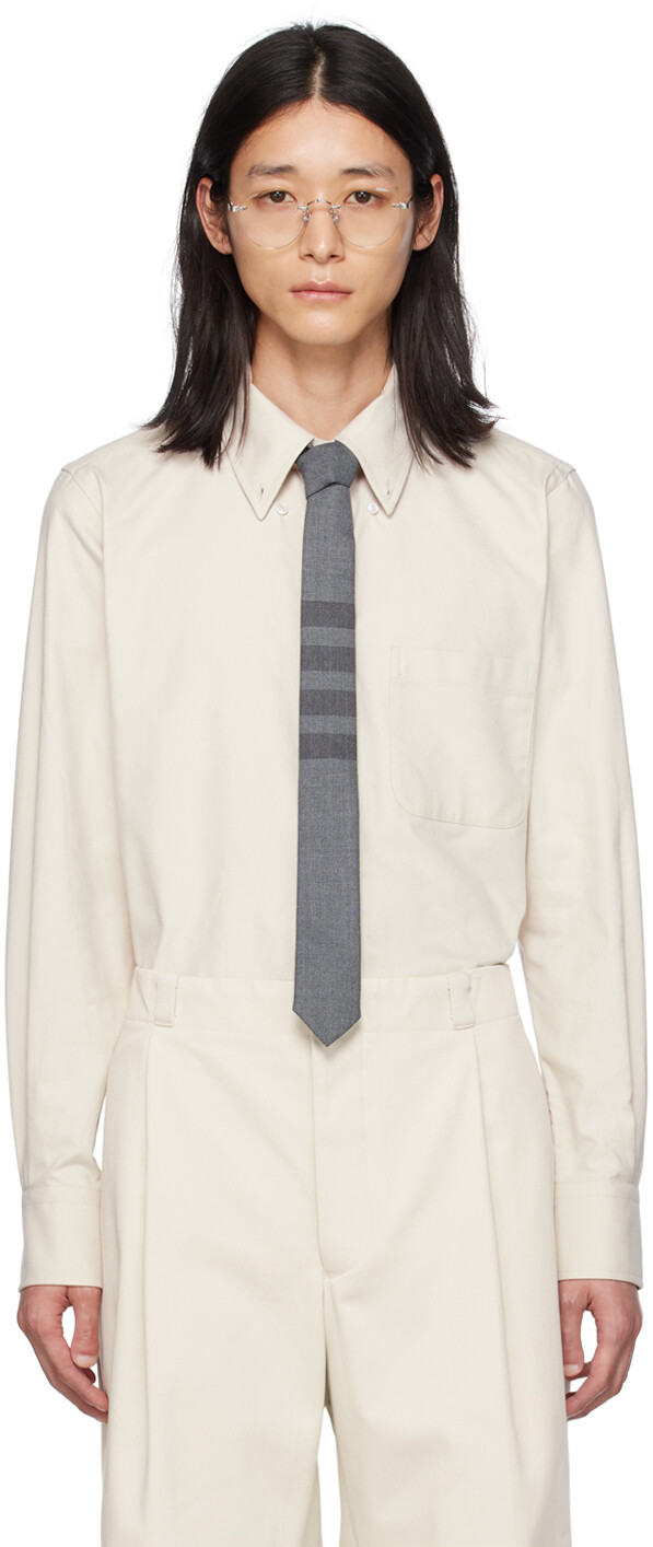 

Белоснежная рубашка прямого кроя Thom Browne