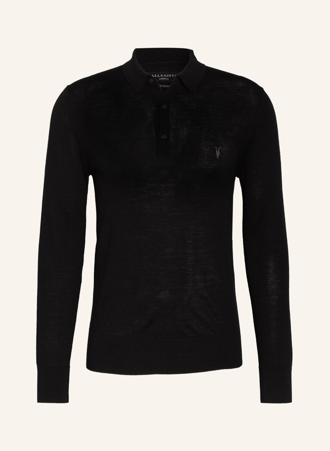 

Рубашка поло ALLSAINTS Strick MERINO, черный
