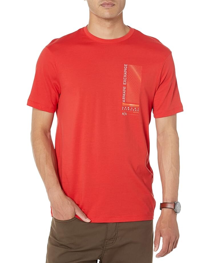 

Футболка Armani Exchange Unique Logo Crew Neck, цвет Molten Lava