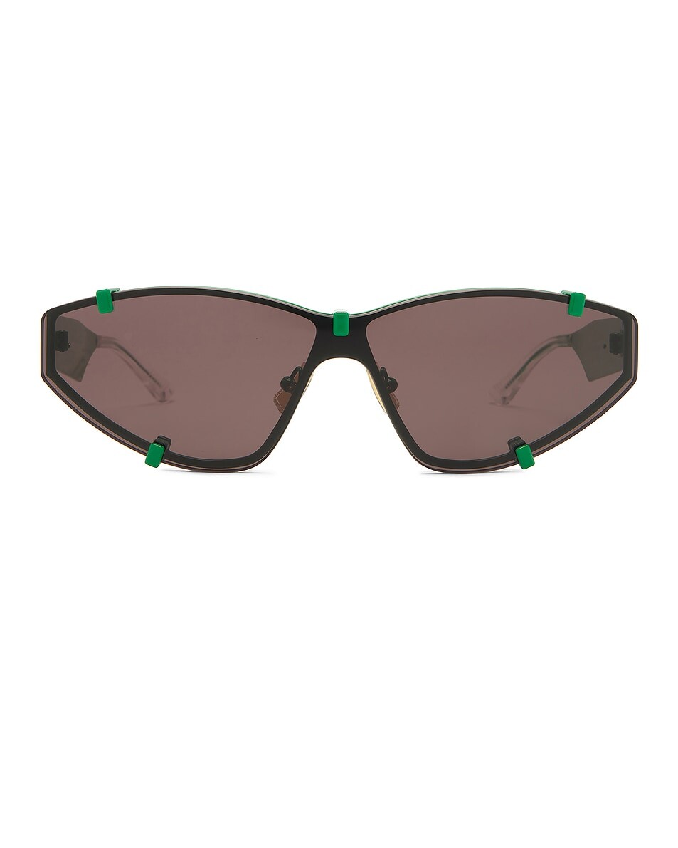 

Солнцезащитные очки BV1165S Bottega Veneta, цвет Varnished Green & Solid Black