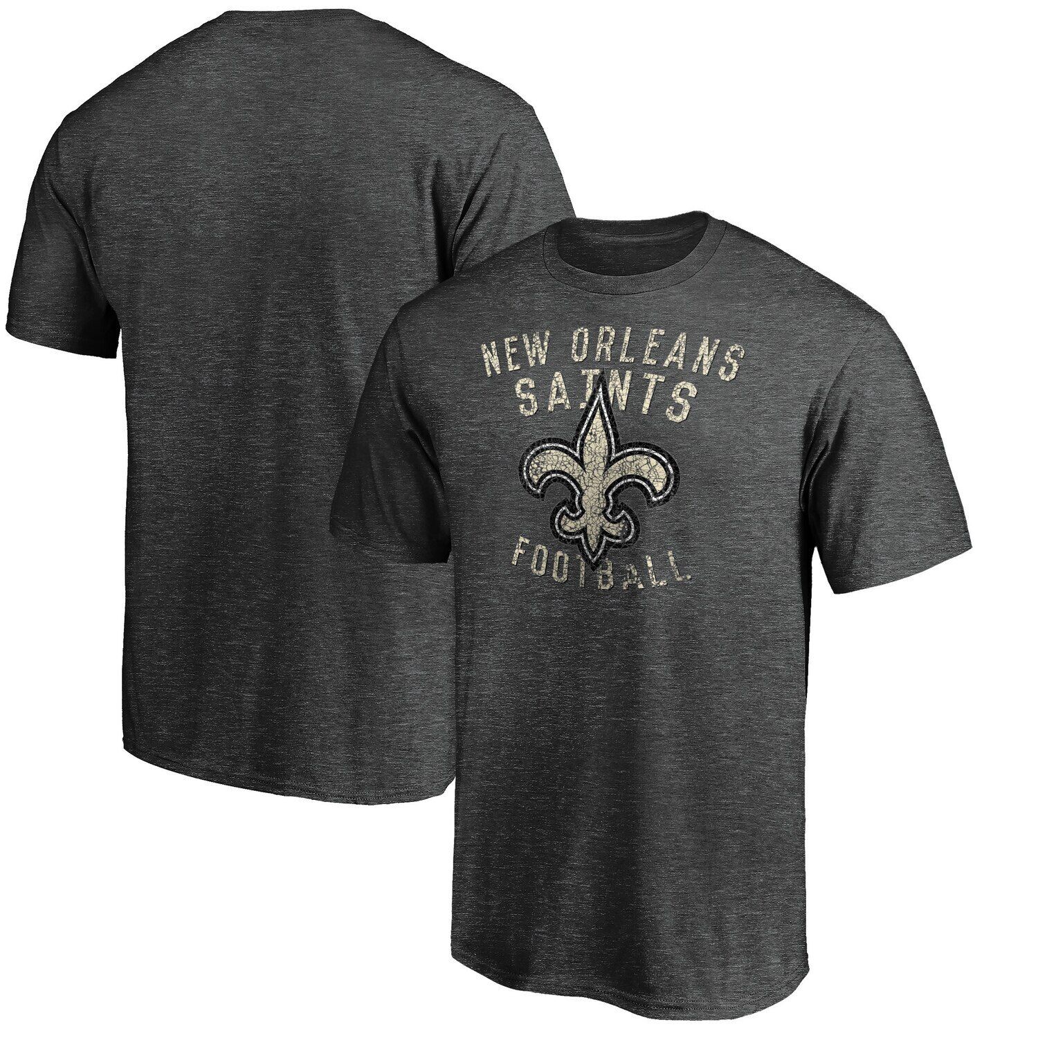 

Мужская темно-серая футболка Majestic Heathered New Orleans Saints Showtime с логотипом, Серый