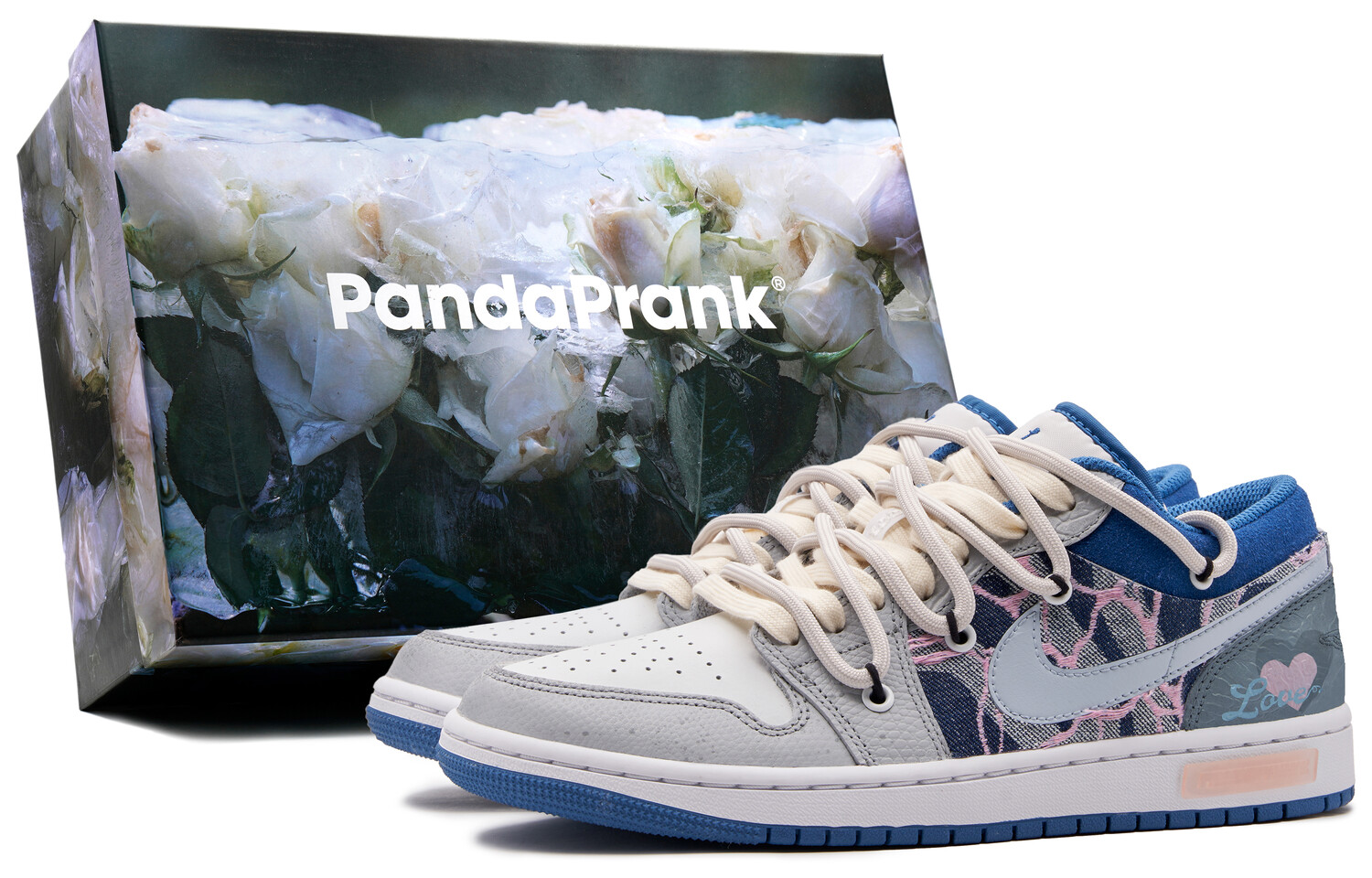 

Кроссовки Air JORDAN 1 Vintage Basketball Shoes Men Low-Top Blue White