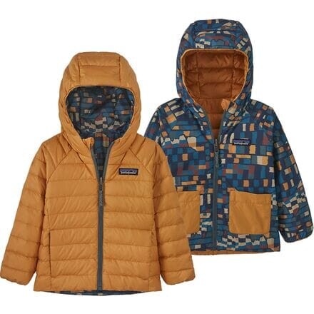 

Двусторонний пуховый свитер с капюшоном — для малышей Patagonia, цвет Fitz Roy Patchwork: Ink Black