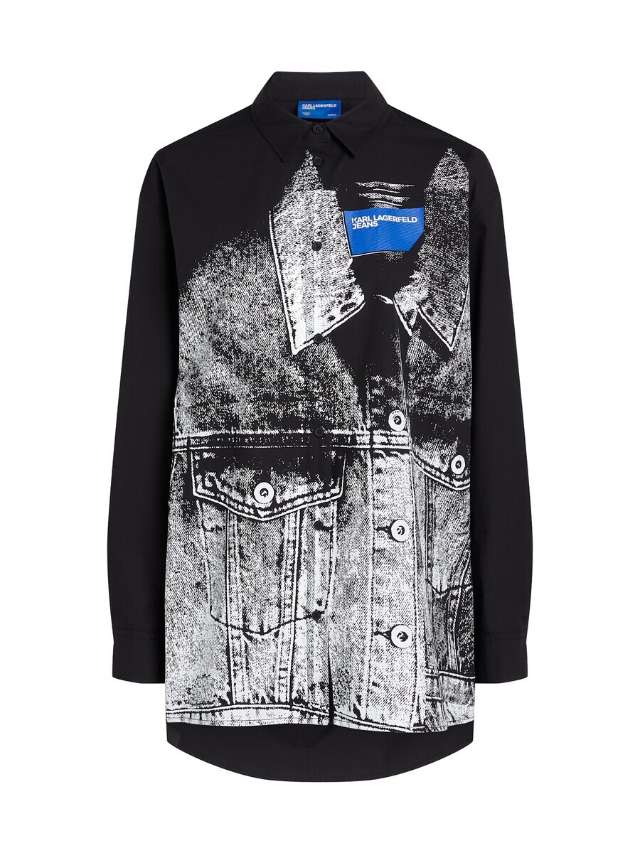 

Блуза KARL LAGERFELD JEANS Blouse Trompe-L€Oeil, черный/белый