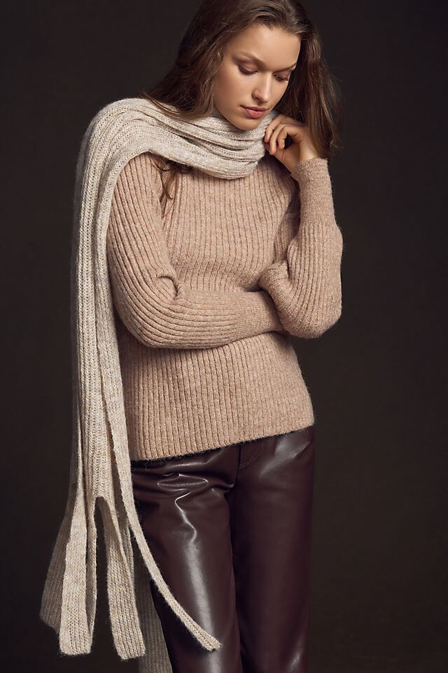

Шарф Anthropologie Extreme с бахромой, бежевый