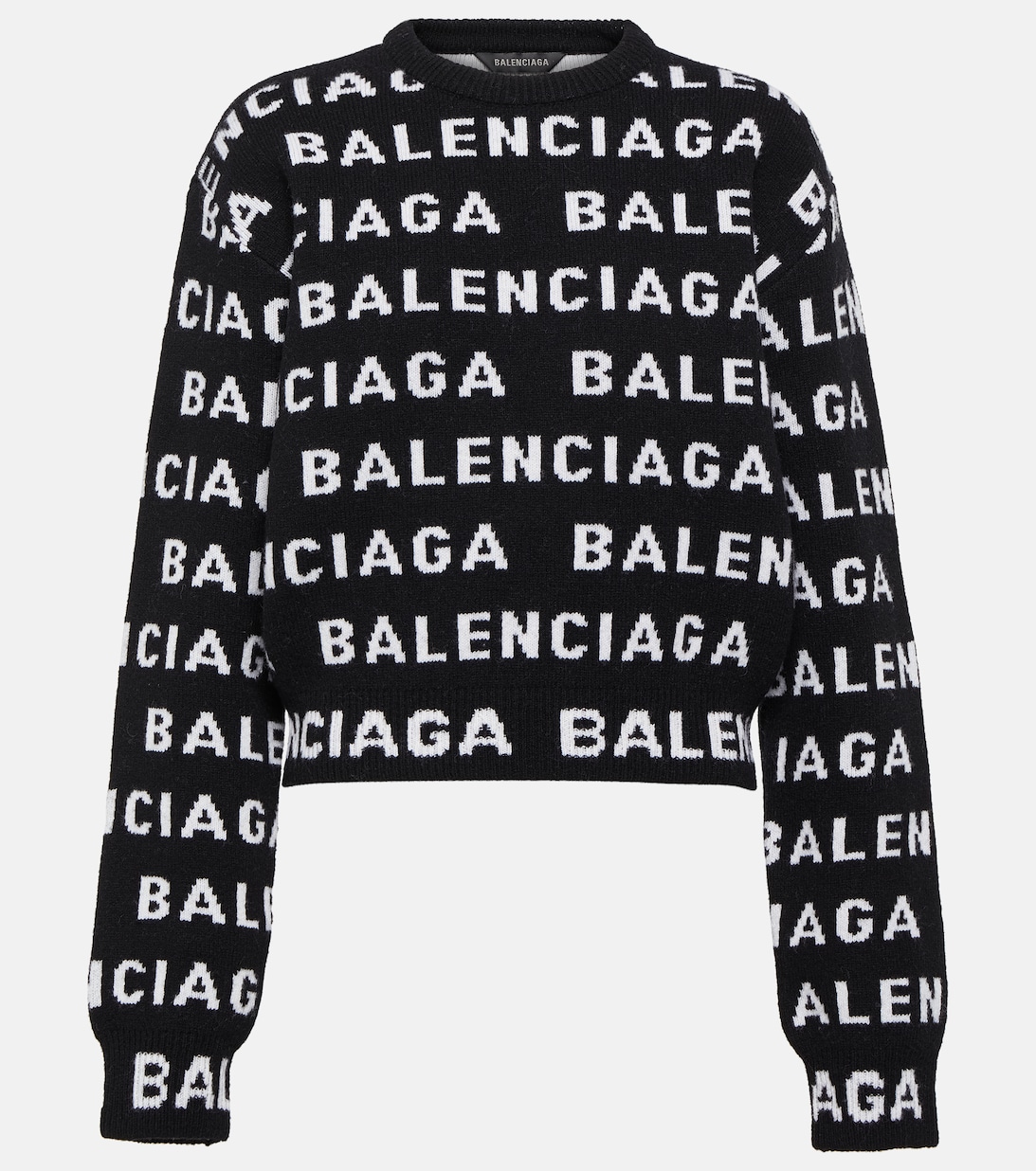 Шерстяной свитер с логотипом BALENCIAGA, черный