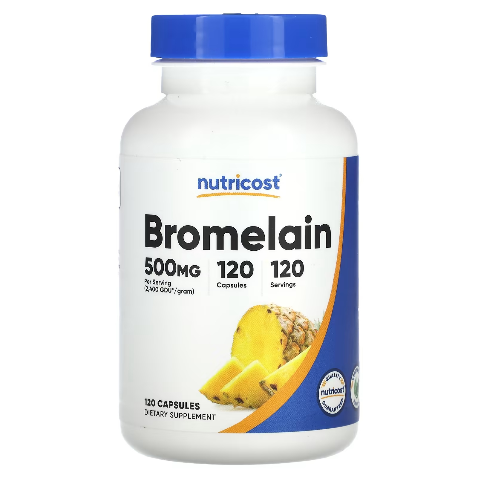 Бромелайн Nutricost 500 мг, 120 капсул nutricost витамин b5 500 мг 120 капсул